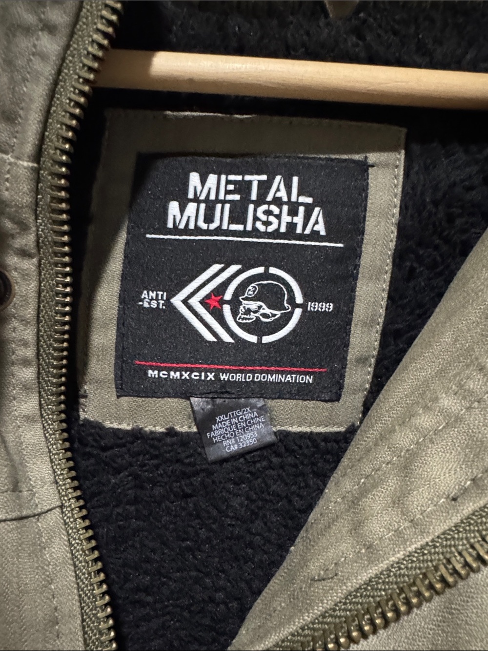 Metal Mulisha Olive Green Hooded Field Jacket - Picture 6 of 12